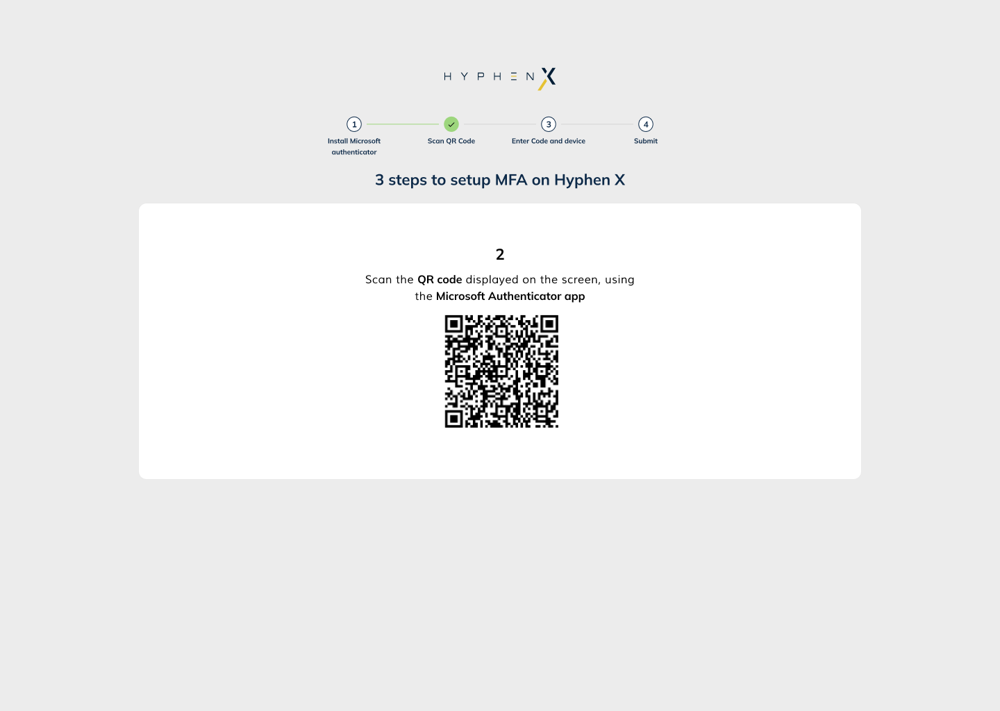 Multi-Factor Authentication screen