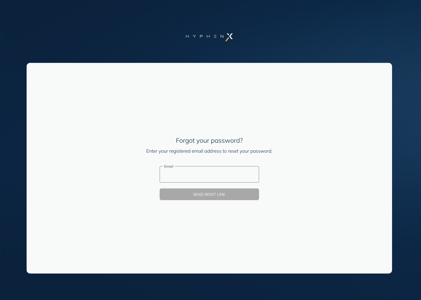 Password Reset screen