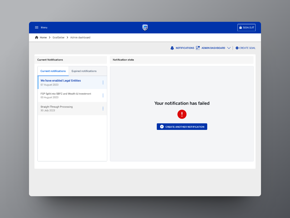 Standard Bank Group, Goalsetter | Notifications Centre gallery image